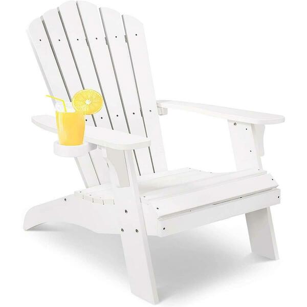 Kd Bufe Polystyrene Adirondack Chair, White KD3667313